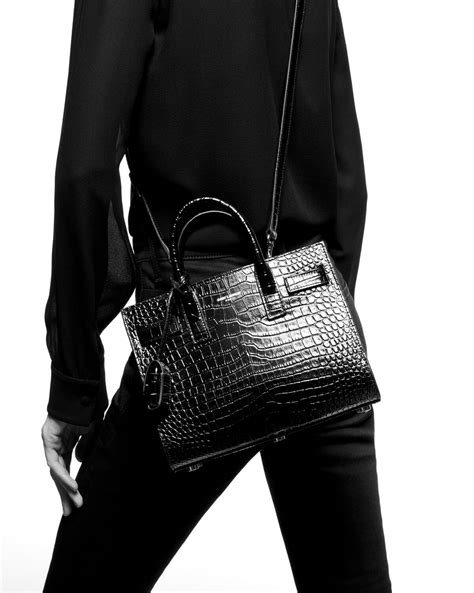 SAC DE JOUR IN CROCODILE EMBOSSED LEATHER 